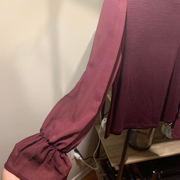 Dynamite Chiffon-Sleeve Crew Neck Top - Picture 5 of 5